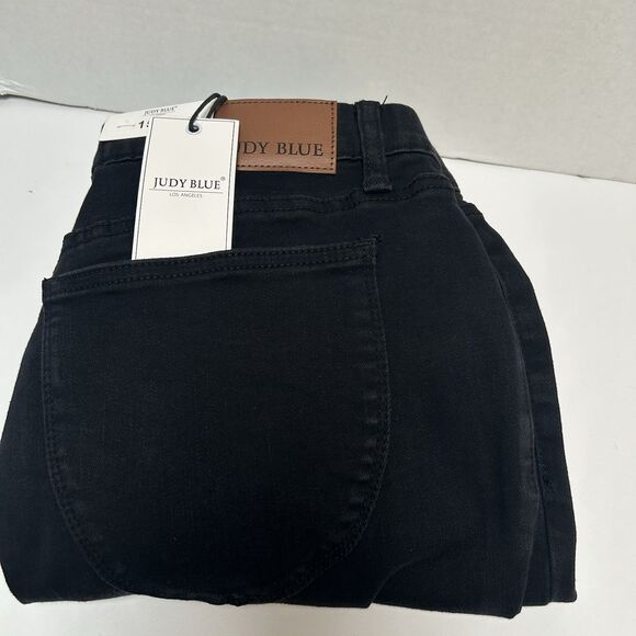 Judy Blue NWT Black Pull On Skinny Jeans Elastic Waist Size 15/32 Style #88581 - Picture 1 of 6